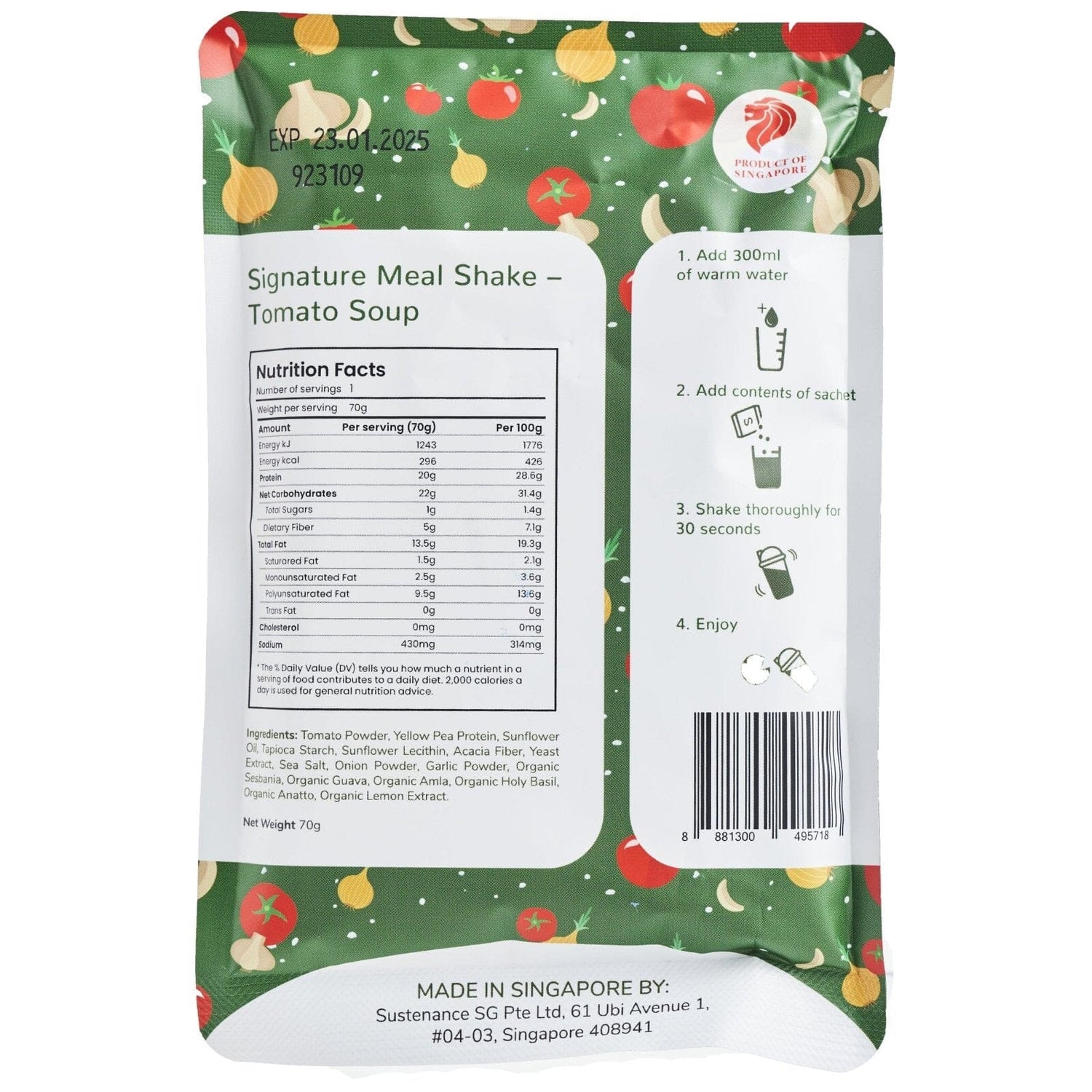 Tomato Soup Meal Shake Powder | Bundle of 5 - Sustyfoods Singapore meal replacements