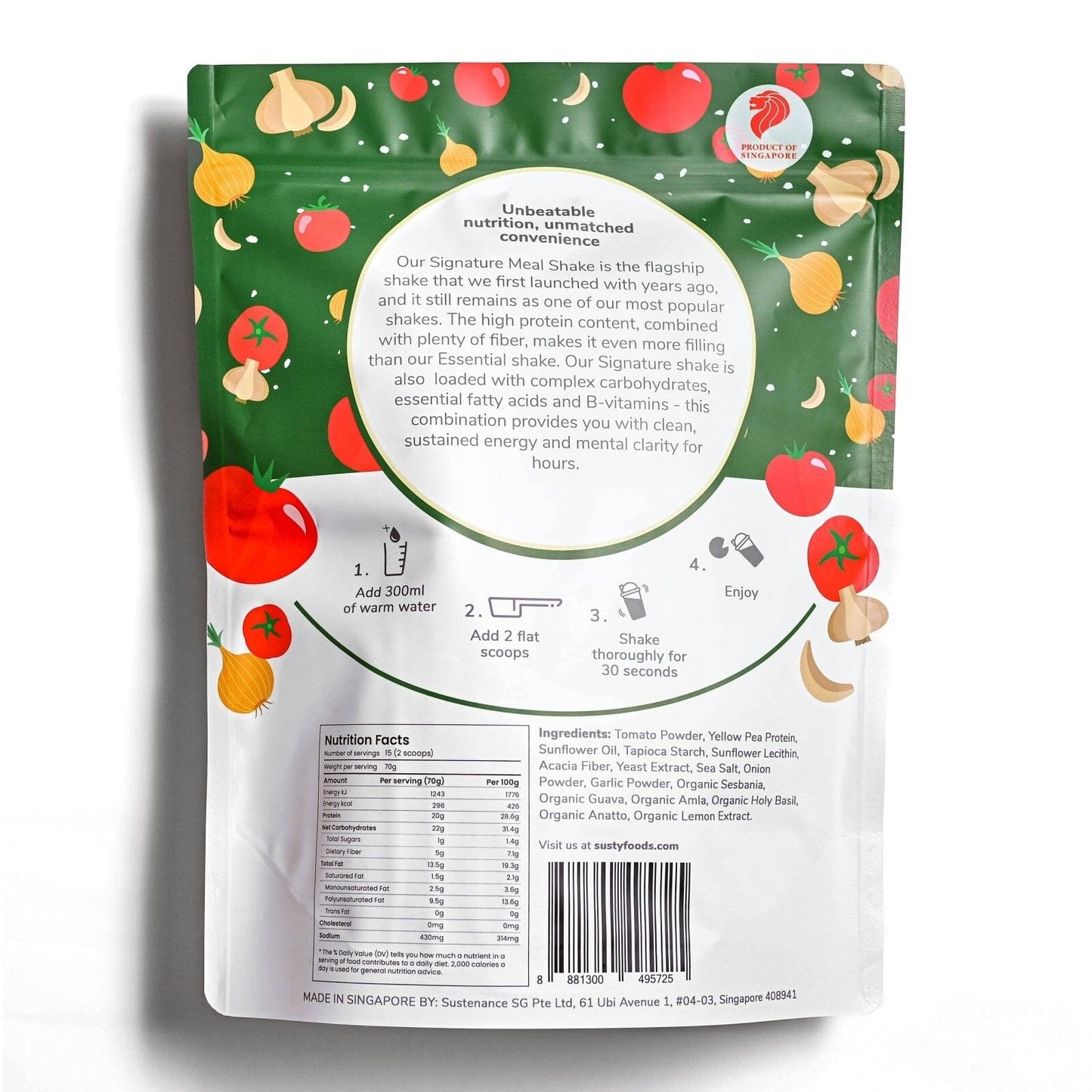 Tomato Soup Shakes | Bulk Pack (30 servings) - Sustyfoods Singapore meal replacements